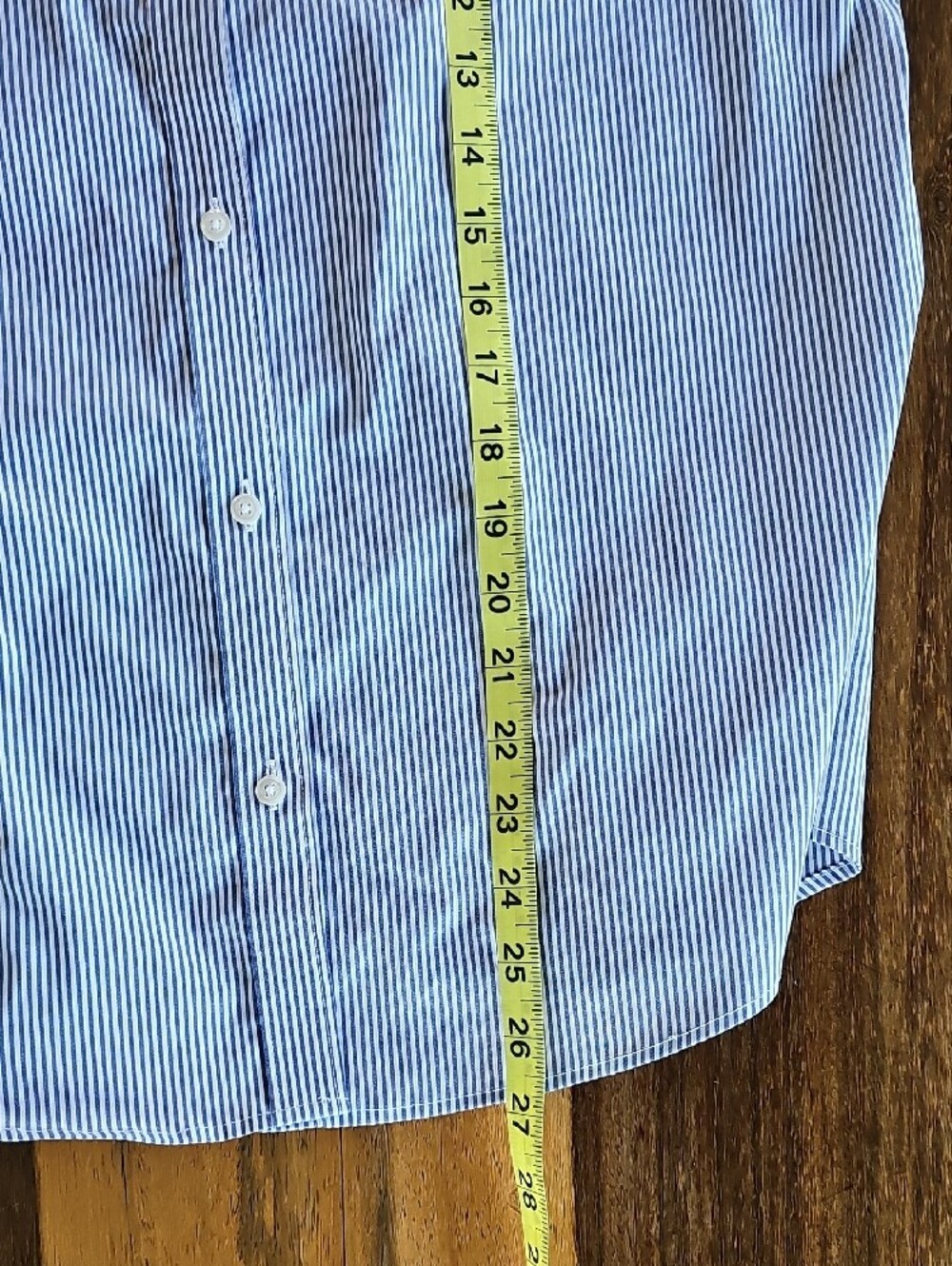 Liz Clairborne - Wrinkle Free Medium Thin Blue-and-White Stripe Dress Shirt - Picture 3 of 6